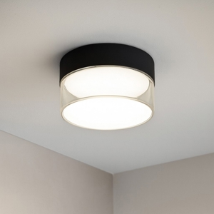 Linea light crumb plafone led 10w 3000k rotondo nero