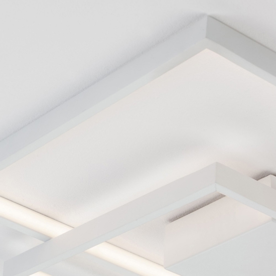 Plafoniera led design bianca geometrica dimmerabile 30w 3000k