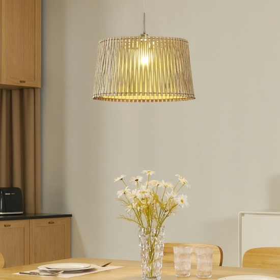 Sendero eglo lampadario cucina paralume traforato in legno
