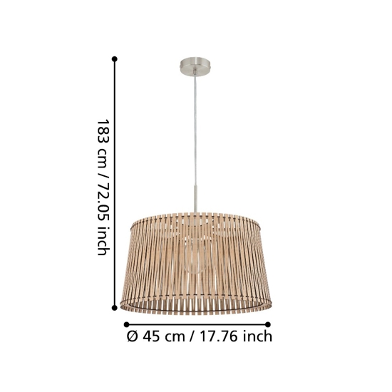 Sendero eglo lampadario cucina paralume traforato in legno