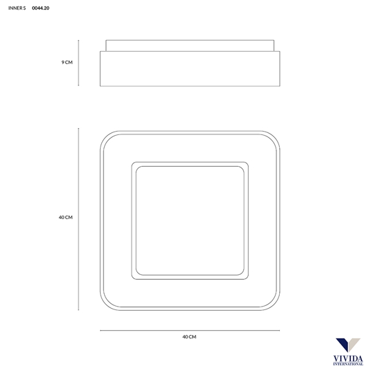 Plafoniera 40 led 32w 3000k 4000k vivivida inner s design moderna