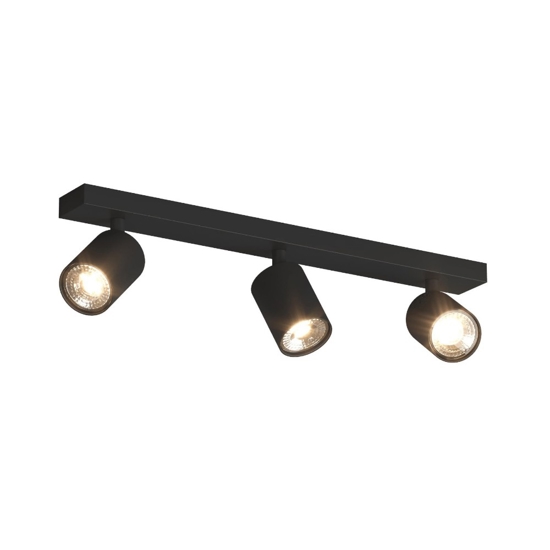 Plafoniera per cucina moderna nera 3 luci orientabili toplight