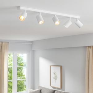 Plafoniera moderna toplight bianca led 5 luci orientabili