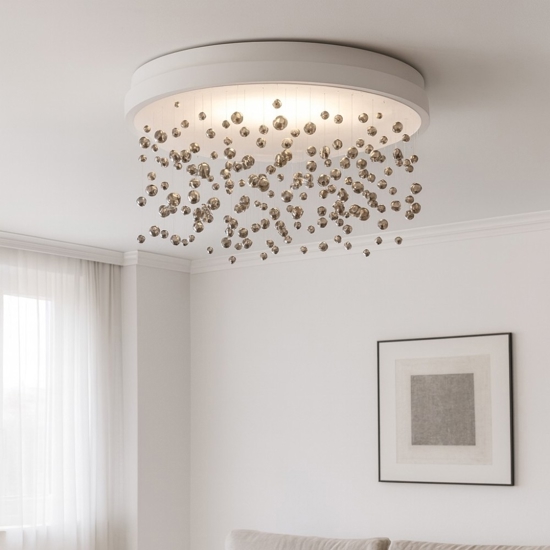 Ideal lux armony pl d50 plafoniera led 55w 3000k pendenti vetro 50cm