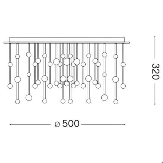 Ideal lux armony pl d50 plafoniera led 55w 3000k pendenti vetro 50cm