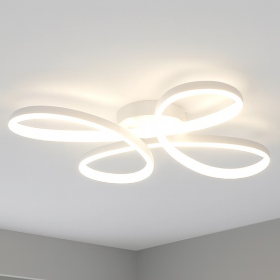 Plafoniera bianca led design moderna 22w 4000k dimmerabile