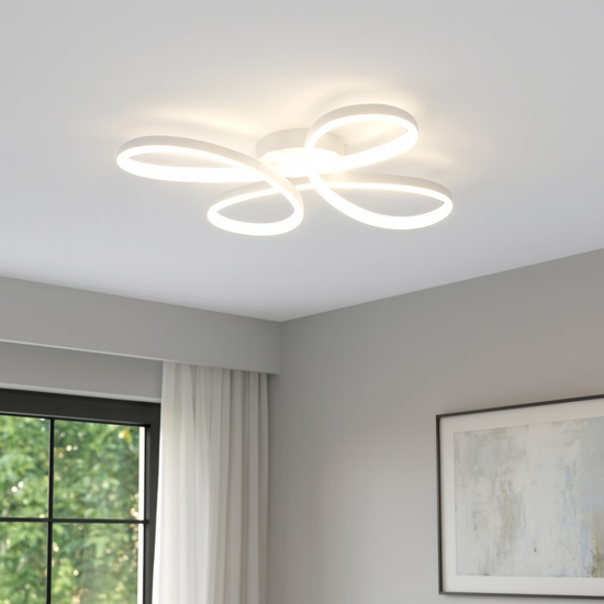 Plafoniera bianca led design moderna 22w 4000k dimmerabile