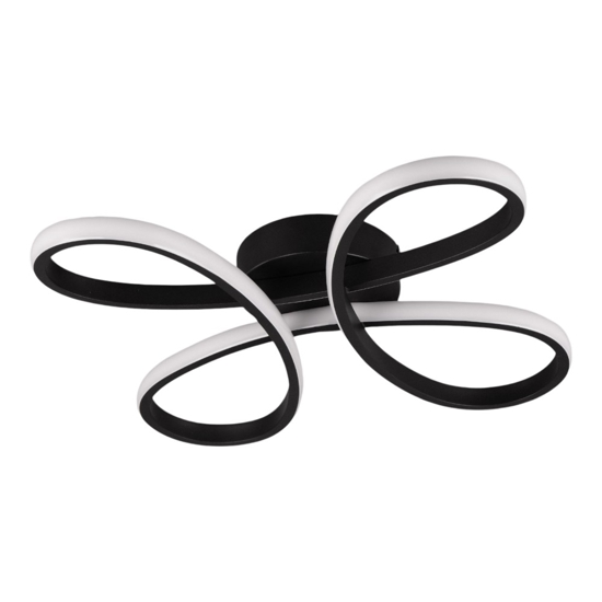 Plafoniera nera moderna led 22w 3000k dimmerabile