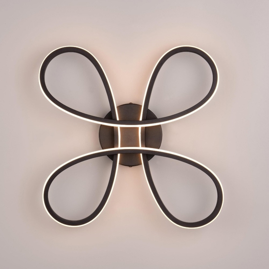 Plafoniera nera moderna led 22w 3000k dimmerabile