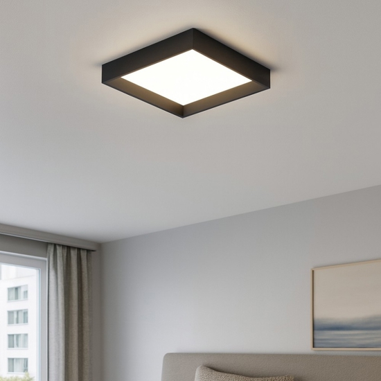Plafoniera led 3000k nera linea light tara ip40
