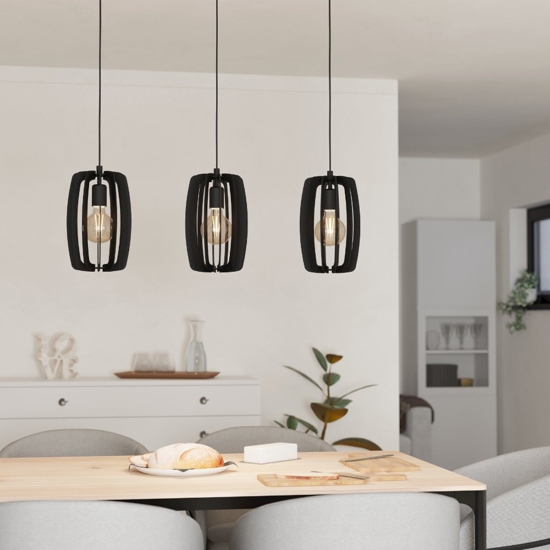 Bajazzara eglo lampadario da cucina portalampada in legno colore nero