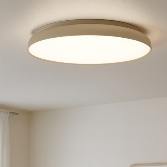 Plafoniera cucina moderna disco champagne led dimmerabile design