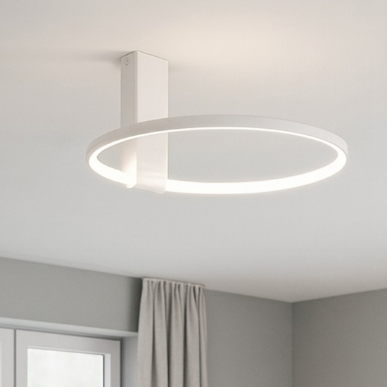 Plafoniera moderna led 35w 3000k cerchio bianco orientabile