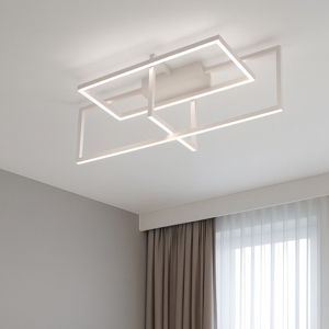 Plafoniera led design moderna bianca per camera da letto