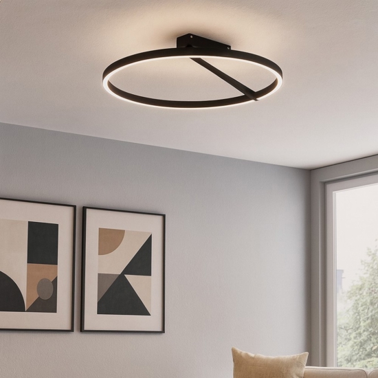 Plafoniera led 44w 3000k 4000k nero vivida meridiana