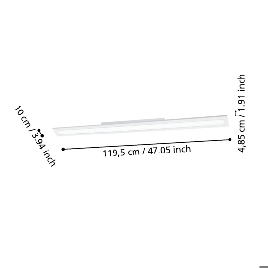 Salobrena z eglo plafoniera smart rettangolare led da 2700k a 6500k controllo remoto app