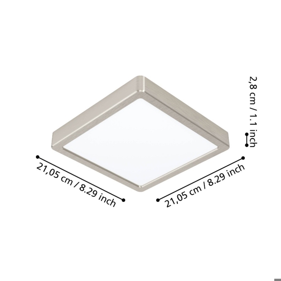 Fueva z plafoniera da bagno moderno quadrata ip44 led da 2700k a 6500k