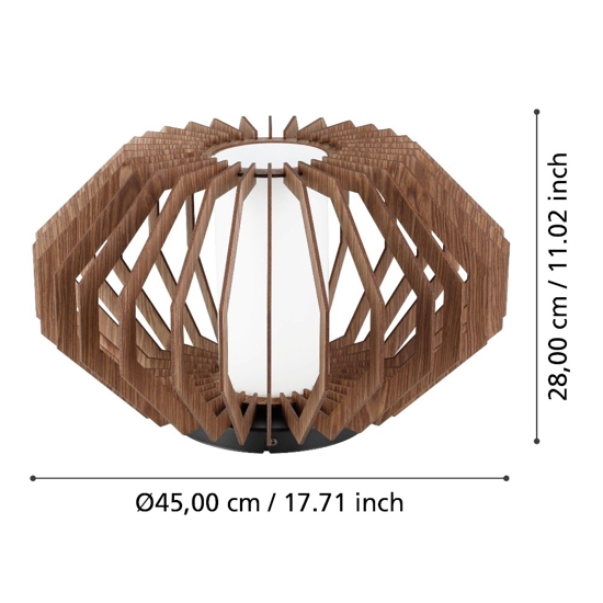 Rusticaria eglo plafoniera per cucina in legno scuro