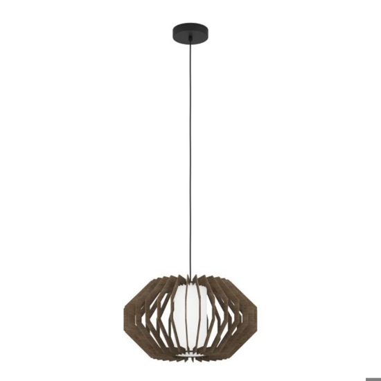 Rusticaria eglo lampada a sospensione paralume in legno e vetro