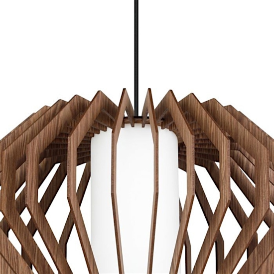 Rusticaria eglo lampada a sospensione paralume in legno e vetro