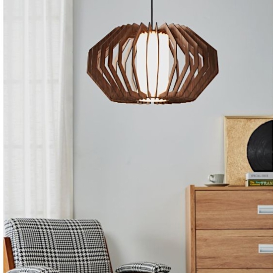 Rusticaria eglo lampada a sospensione paralume in legno e vetro