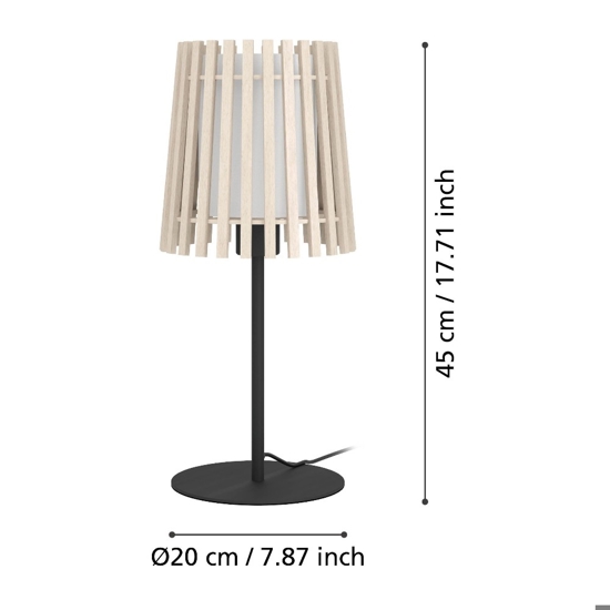 Fattoria eglo lampada da tavolo stile nordico in legno