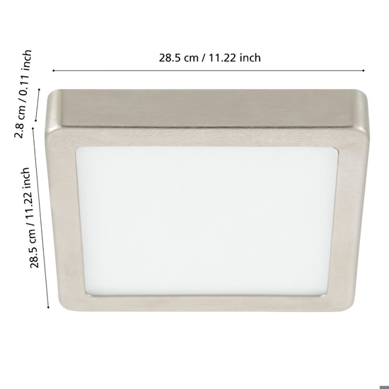 Fueva z eglo plafoniera quadrata per il bagno led 2700k a 6500k ip44