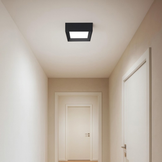 Plafoniera led 3000k nera linea light tara mini