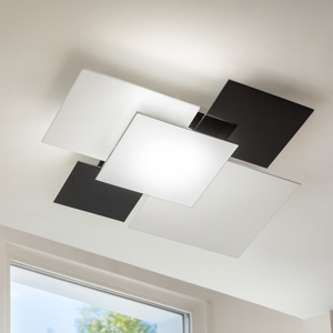 Top light shadow plafoniera 90cm moderna da cucina vetri nero bianco