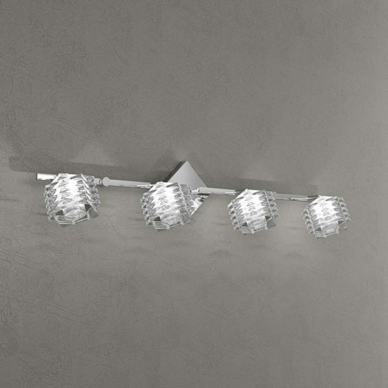 Top light rubik plafoniera con faretti cubi in vetro orientabili