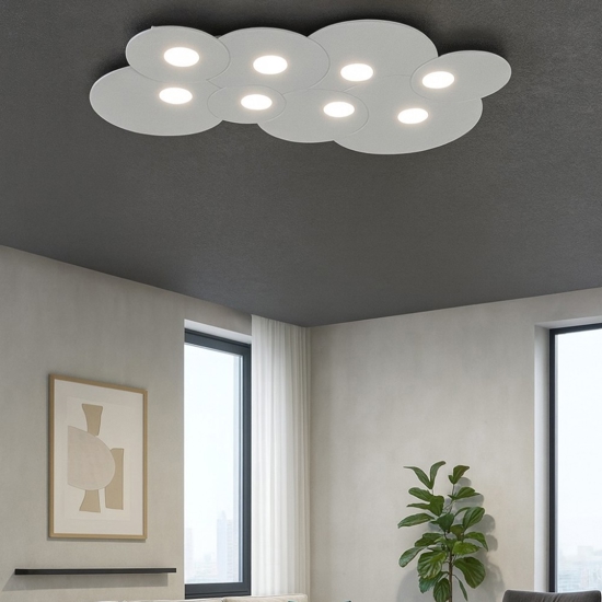 Plafoniera design moderna nuvola grigio cloud top light
