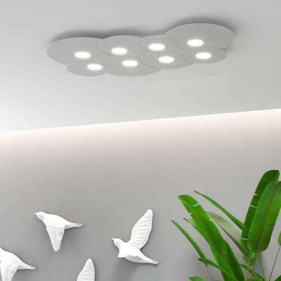 Plafoniera design moderna nuvola grigio cloud top light