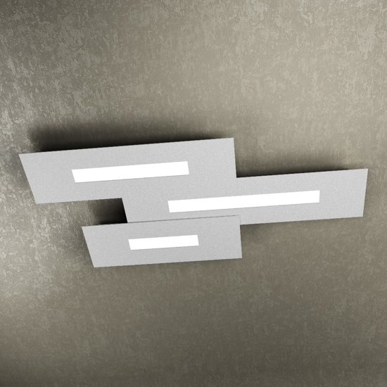 Wally top light plafoniera da cucina grigio moderna rettangolare
