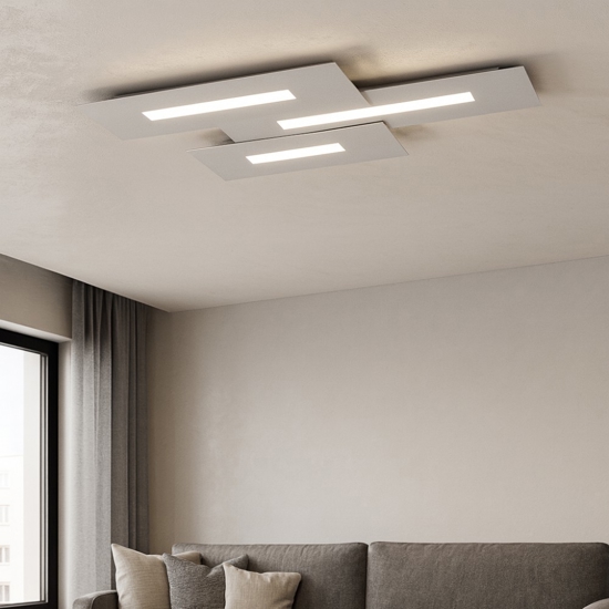 Wally top light plafoniera da cucina grigio moderna rettangolare