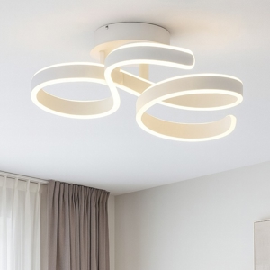 Plafoniera led dimmerabile design moderna bianca per soggiorno