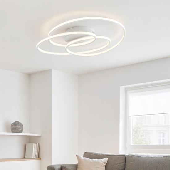 Plafoniera per camera da letto moderna led 3000k dimmerabile bianca