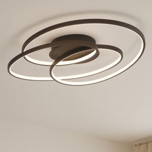 Plafoniera design nera 38w 3000k dimmerabile per soggiorno moderno