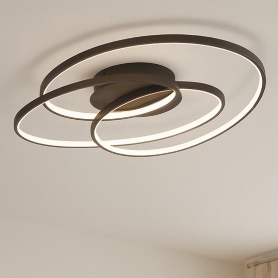 Plafoniera design nera 38w 3000k dimmerabile per soggiorno moderno
