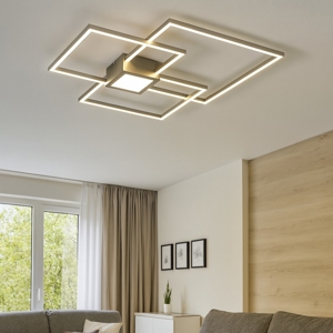 Plafoniera a led 38w 3000k dimmerabile design moderna grigio