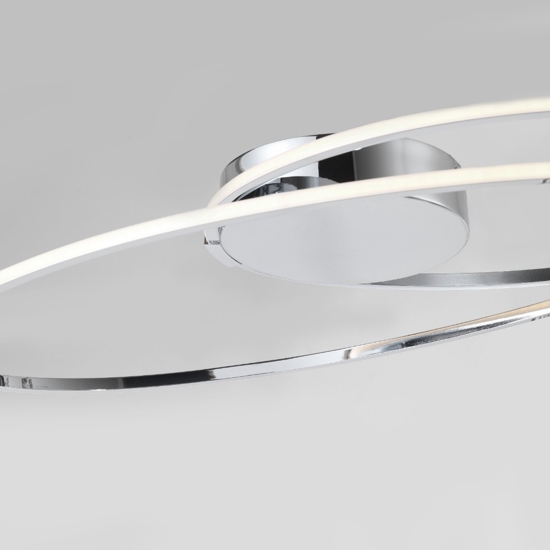 Plafoniera led design moderna ovale cromo per camera da letto