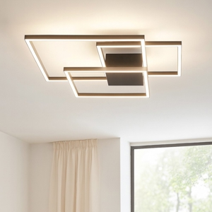 Plafoniera per soggiorno led 42w 3000k dimmerabile nera moderna
