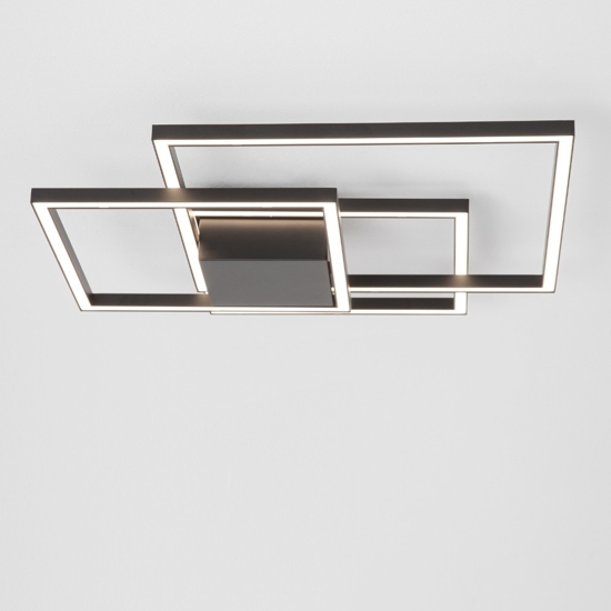 Plafoniera per soggiorno led 42w 3000k dimmerabile nera moderna