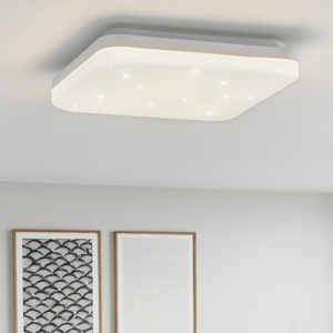 Eglo frania plafoniera bianca led 17w 3000k effetto cristalli