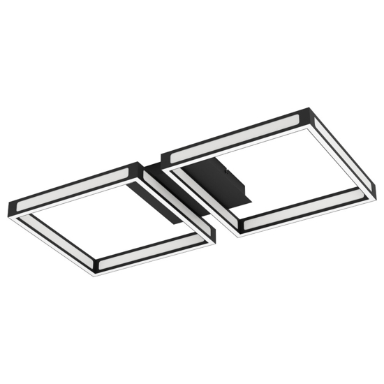 Eglo altaflor plafoniera nera led 3000k per soggiorno moderno