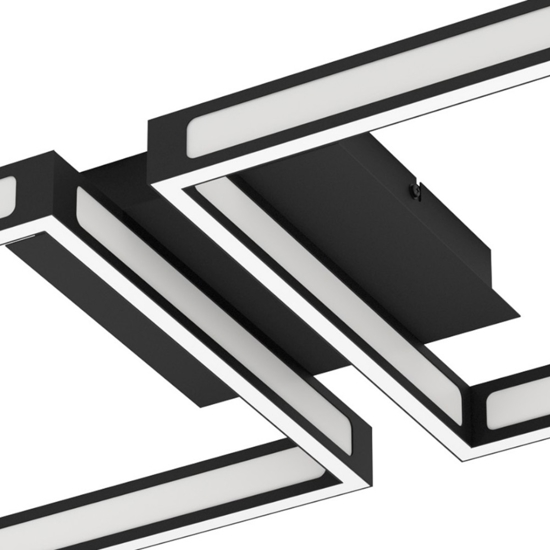 Eglo altaflor plafoniera nera led 3000k per soggiorno moderno