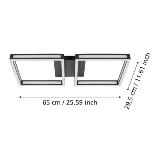 Eglo altaflor plafoniera nera led 3000k per soggiorno moderno