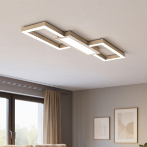 Monirote eglo plafoniera led 37w 3000k a 6500k nickel moderna dimmerabile