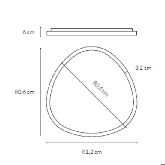 Plafoniera vivida lifering bronzo led 60w 3000k 4000k dimmerabile