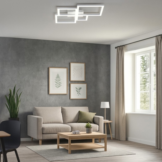 Plafoniera led 3000k 4000k quadrata bianca per soggiorno