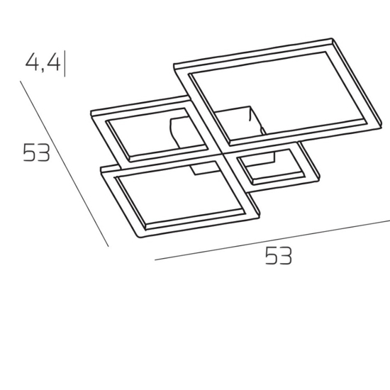 Plafoniera led 3000k 4000k quadrata bianca per soggiorno